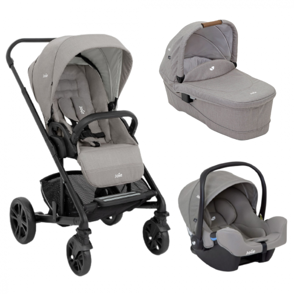Joie - Carucior pentru copii multifunctional 3 in 1 Chrome Pebble/ i-Snug Gray Flannel (Carucior Chrome Pebble+ Landou Pebble+ scoica i-Snug Gray Flannel) [1]