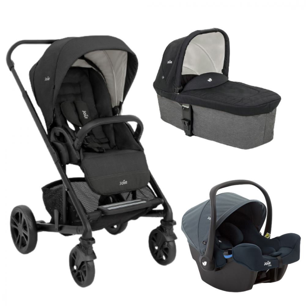 Joie - Carucior pentru copii multifunctional 3 in 1 Chrome Shale /i-Snug Lagoon (Carucior Chrome Shale+ Landou Shale+ scoica i-Snug Lagoon) [1]