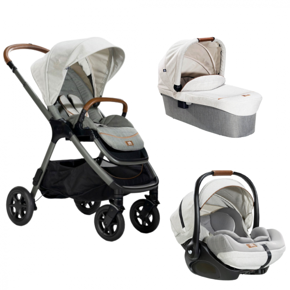Joie - Carucior pentru copii multifunctional 3 in 1 Finiti Signature Oyster (Carucior Finiti Oyster + Landou Ramble XL Oyster+ scoica i-Level Recline Oyster) [1]