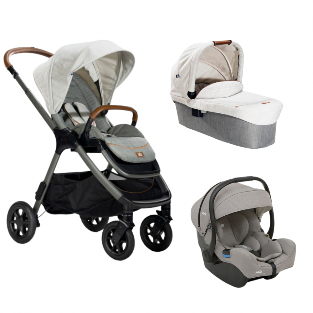 Joie - Carucior pentru copii multifunctional 3 in 1 Finiti Signature Oyster/Pebble (Carucior Finiti Oyster+ Landou Ramble XL Oyster+ Scoica i-Gemm Pebble) [1]