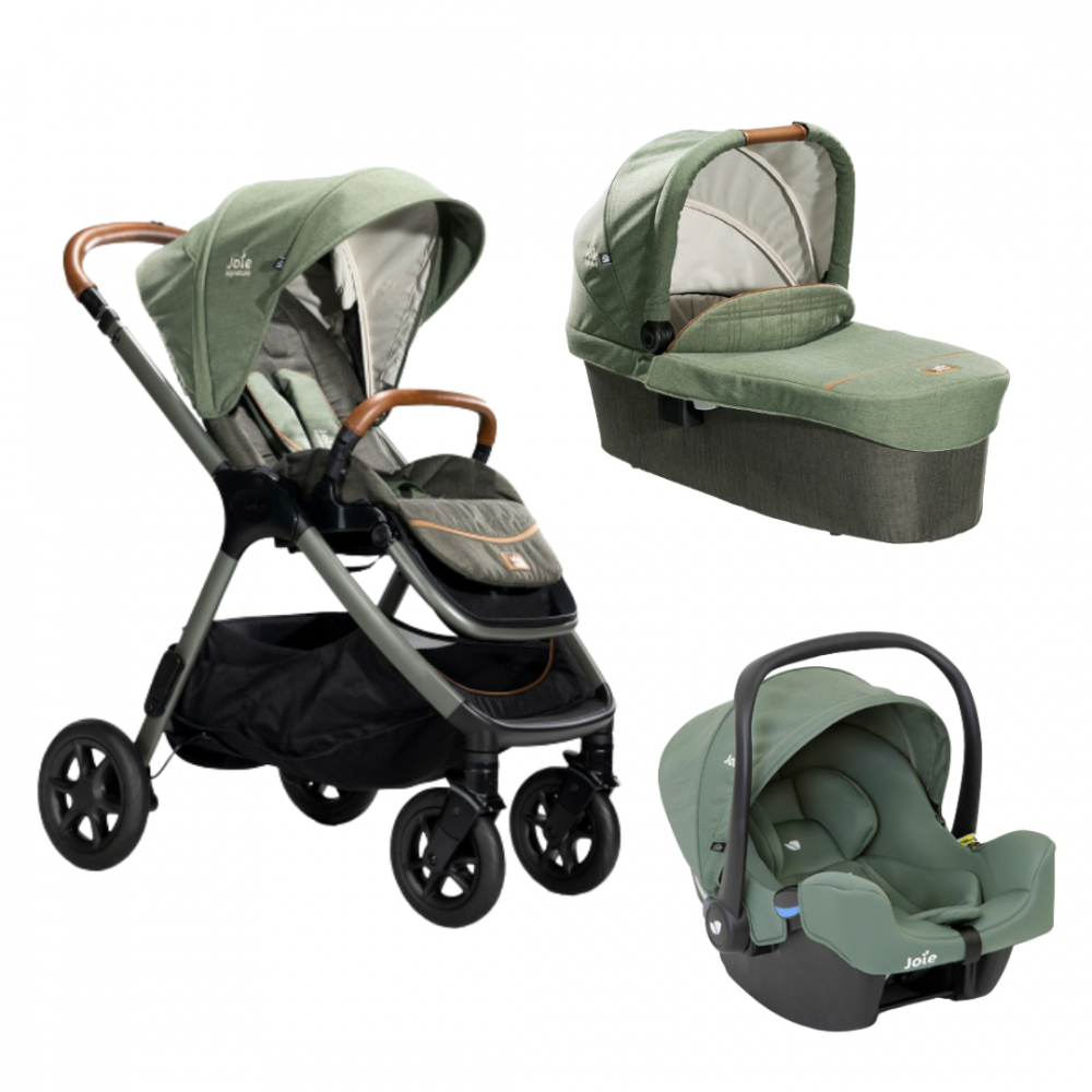 Joie - Carucior pentru copii multifunctional 3 in 1 Finiti Signature Pine/Laurel (Carucior Finiti Pine+ Landou Ramble XL Pine+ scoica i-Snug Laurel) [1]