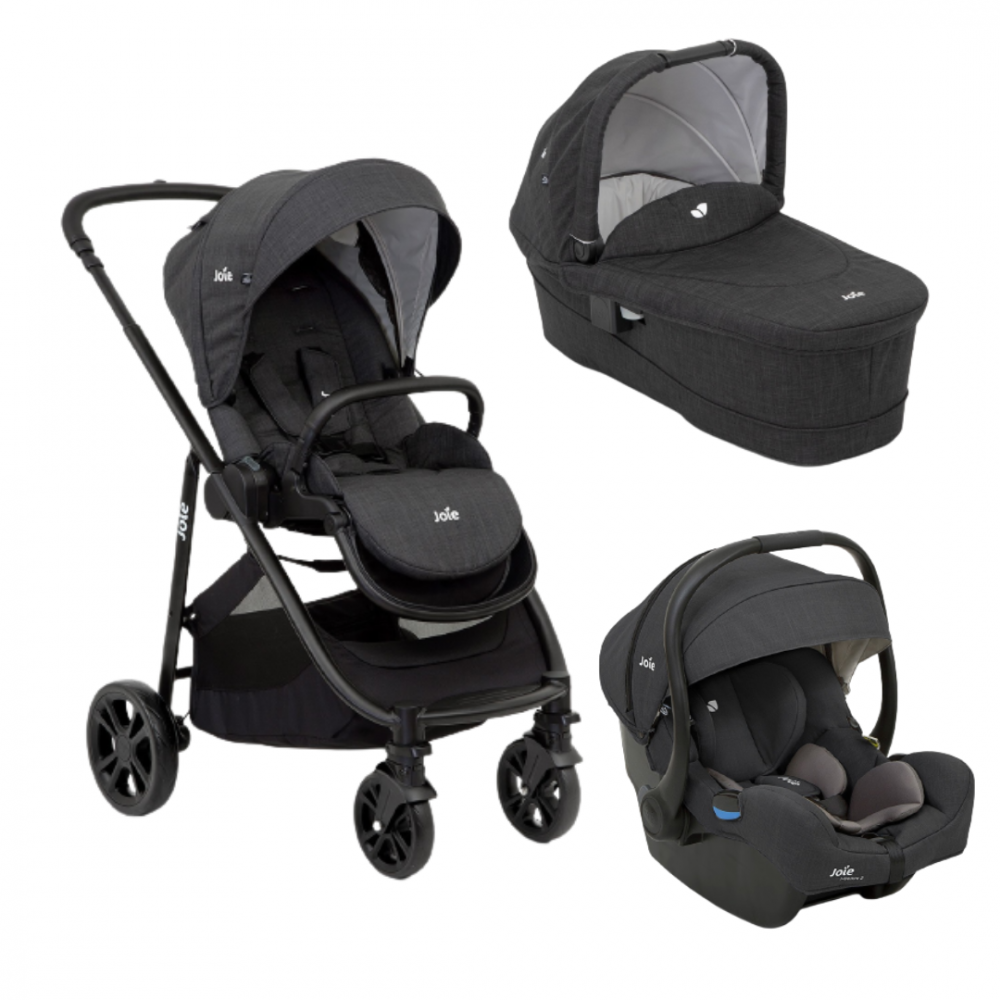 Joie - Carucior pentru copii multifunctional 3 in 1 Versatrax E Pavement/Shale ( Carucior Versatrax E Pavement + Landou Ramble pavemet + scoica i-Gemm Shale) [1]