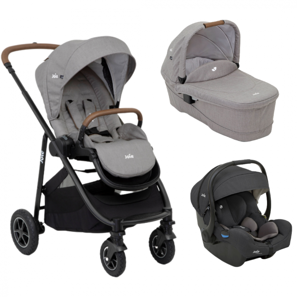 Joie - Carucior pentru copii multifunctional 3 in 1 Versatrax Gray/i-Gemm Shale (Carucior Versatrax Gray Flannel+ Landou Ramble Gray Flannel+ Scoica i-Gemm Shale) [1]