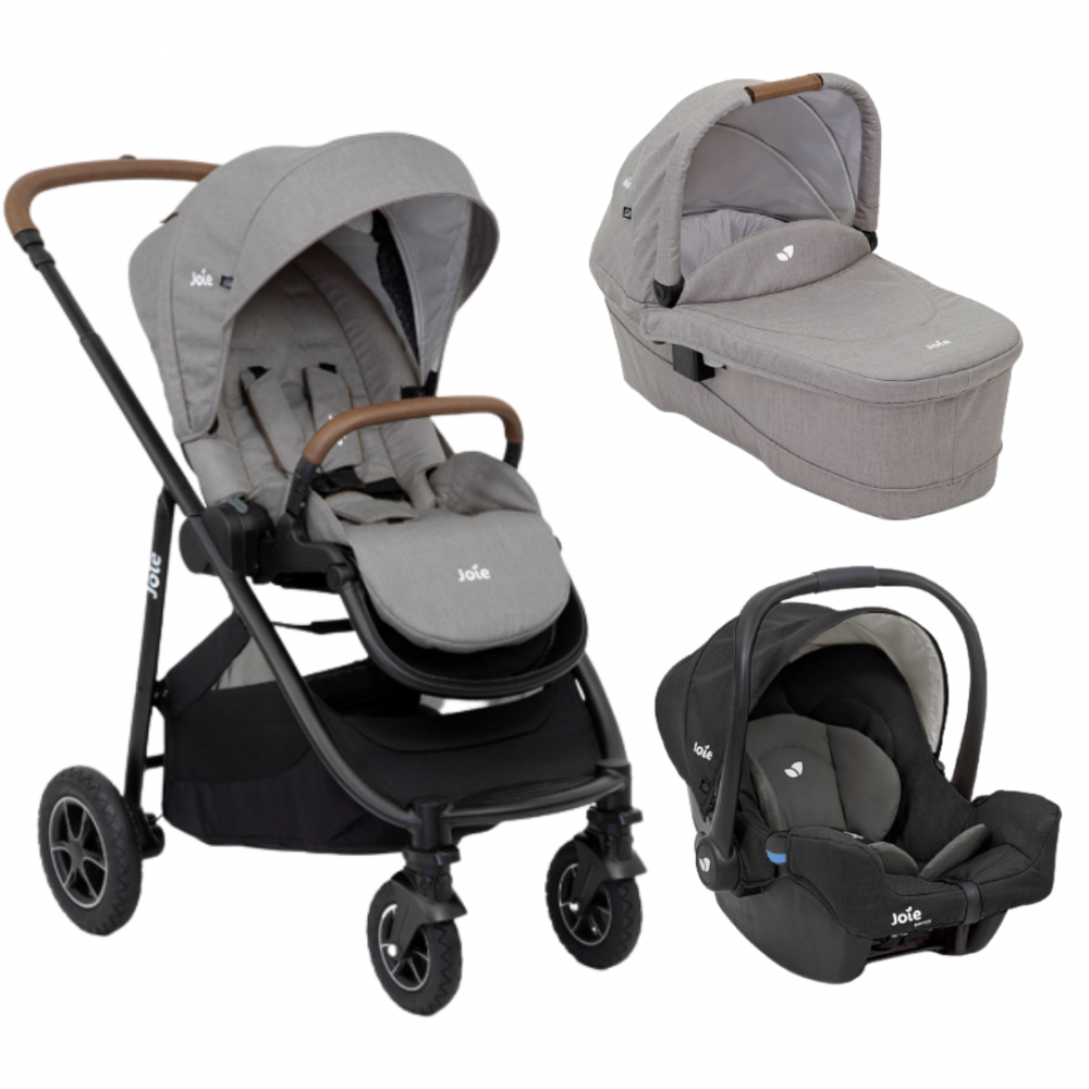 Joie - Carucior pentru copii multifunctional 3 in 1 Versatrax Gray/Shale (Carucior Versatrax Gray Flannel+ Landou Ramble Gray Flannel+ Scoica Gemm Shale) [1]