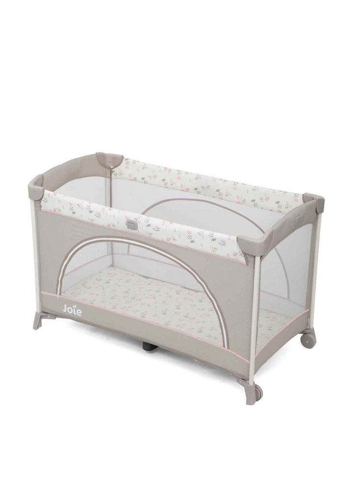 Joie - Patut pliant cu 2 niveluri Allura 120 cm, Flowers Forever [1]