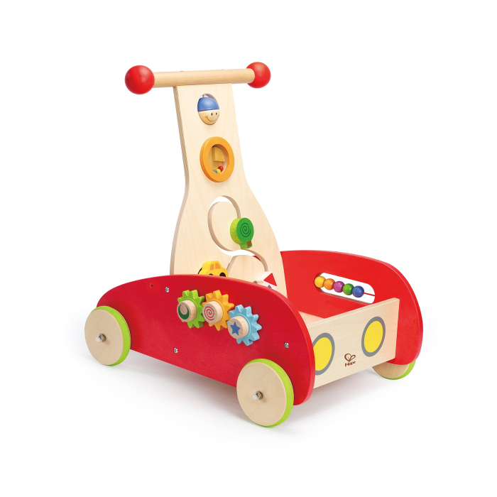 Jucarie din lemn - Antepremergator cu activitati rosu [1]