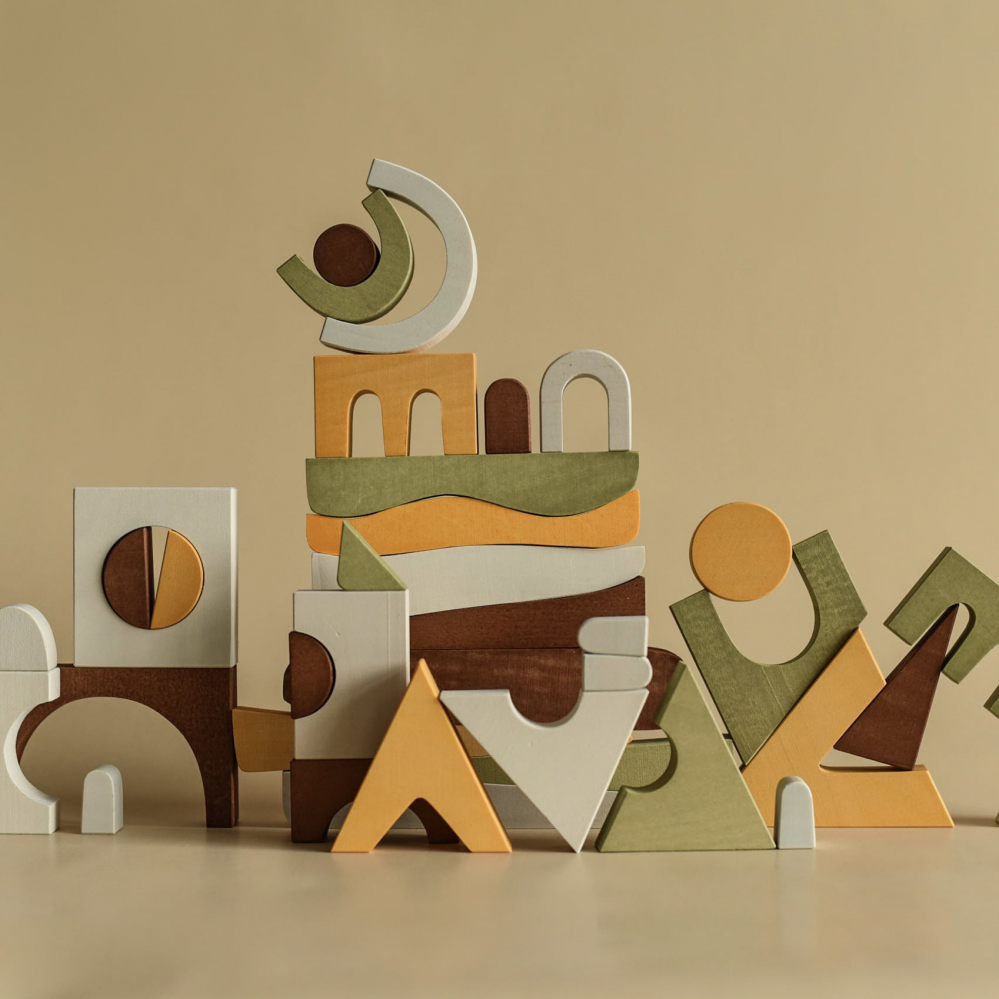 Jucarie din lemn - Blocuri puzzle [1]