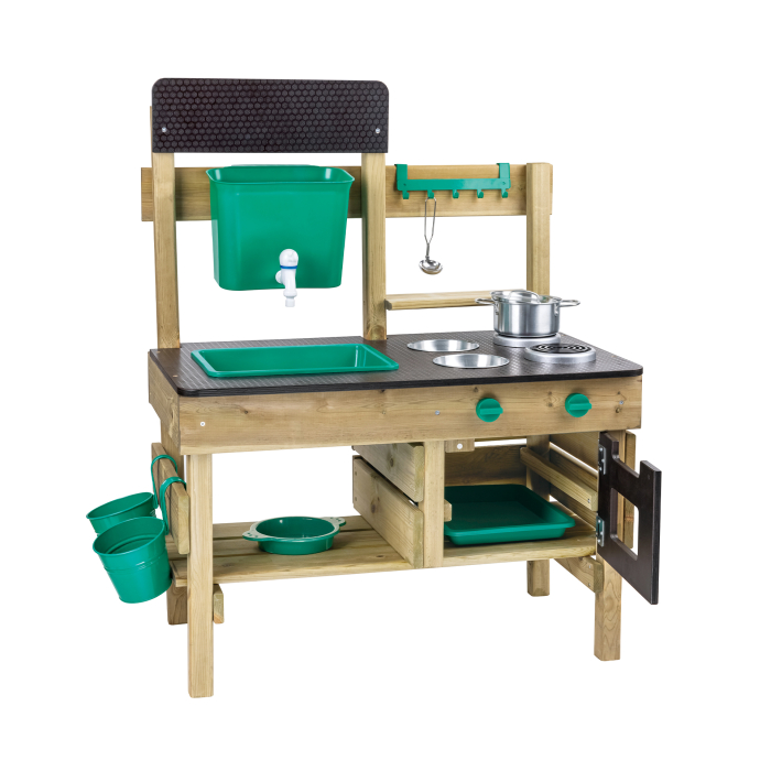 Jucarie din lemn - Bucatarie cu accesorii pentru copii, de exterior (14 piese) [1]