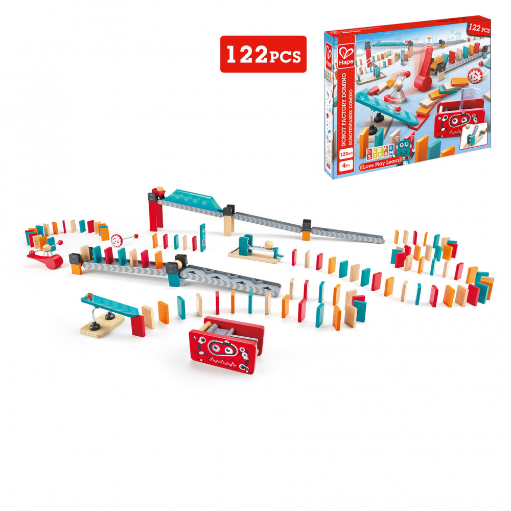 Jucarie din lemn - Domino fabrica de roboti (122 piese) [2]