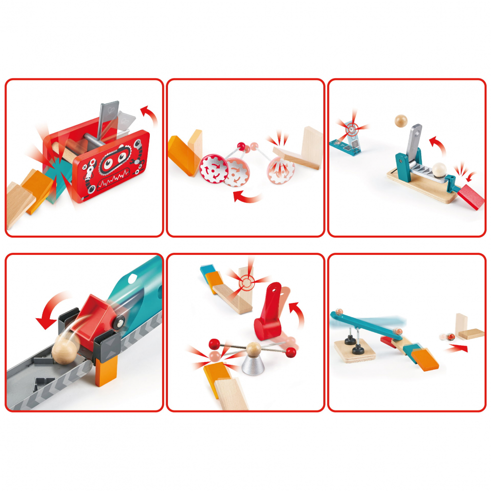 Jucarie din lemn - Domino fabrica de roboti (122 piese) [3]