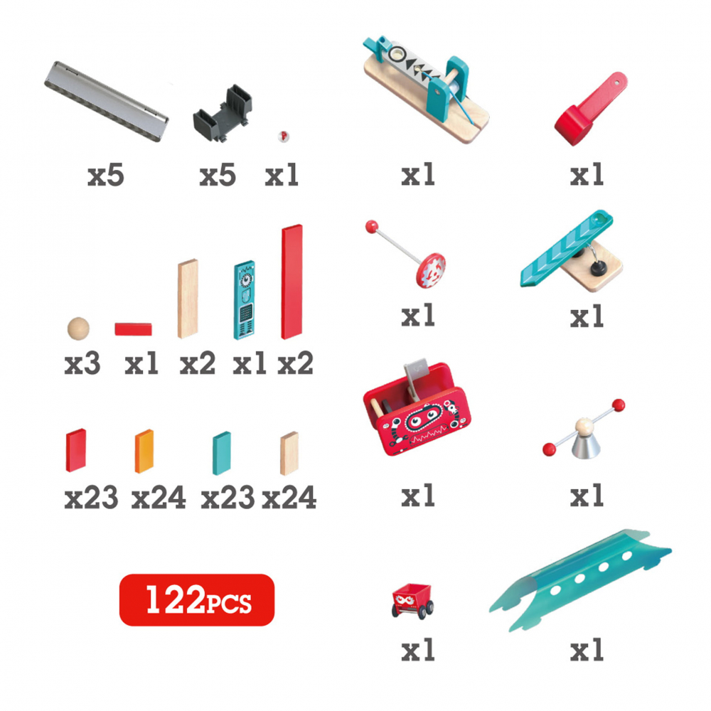 Jucarie din lemn - Domino fabrica de roboti (122 piese) [5]