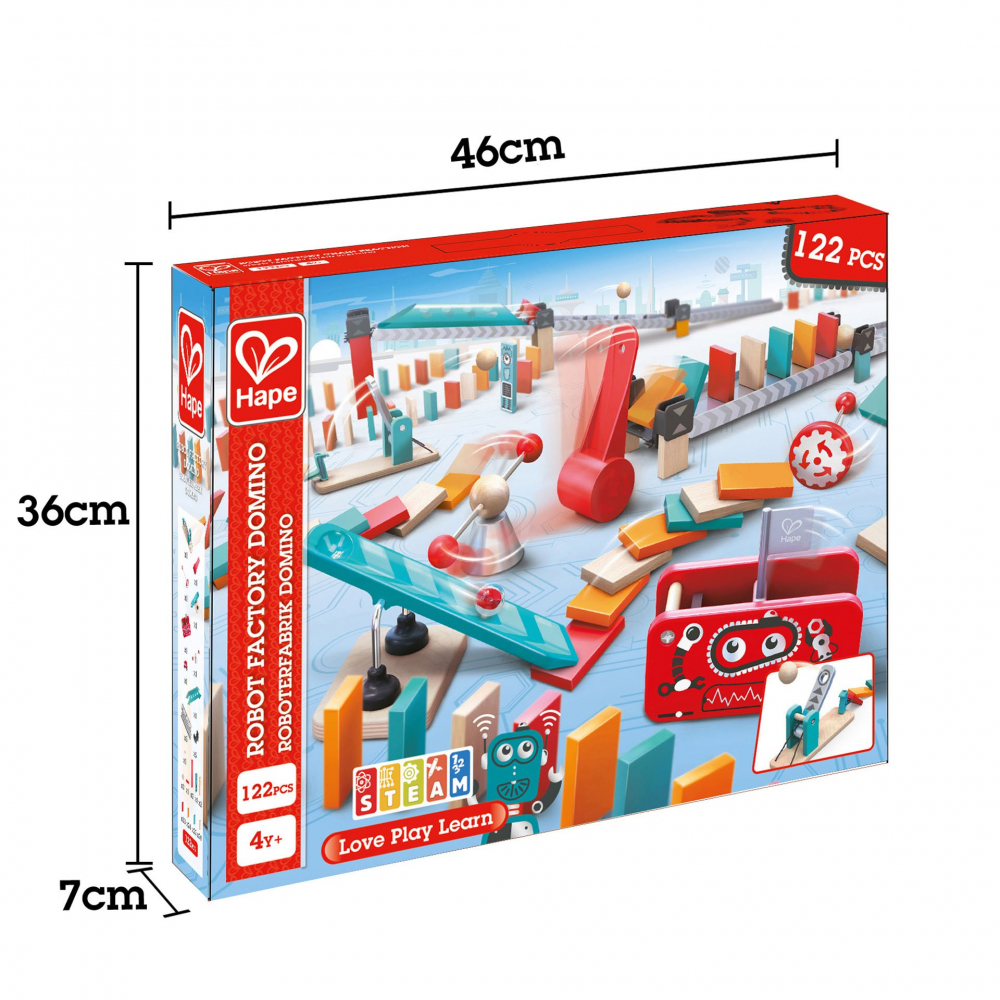 Jucarie din lemn - Domino fabrica de roboti (122 piese) [4]