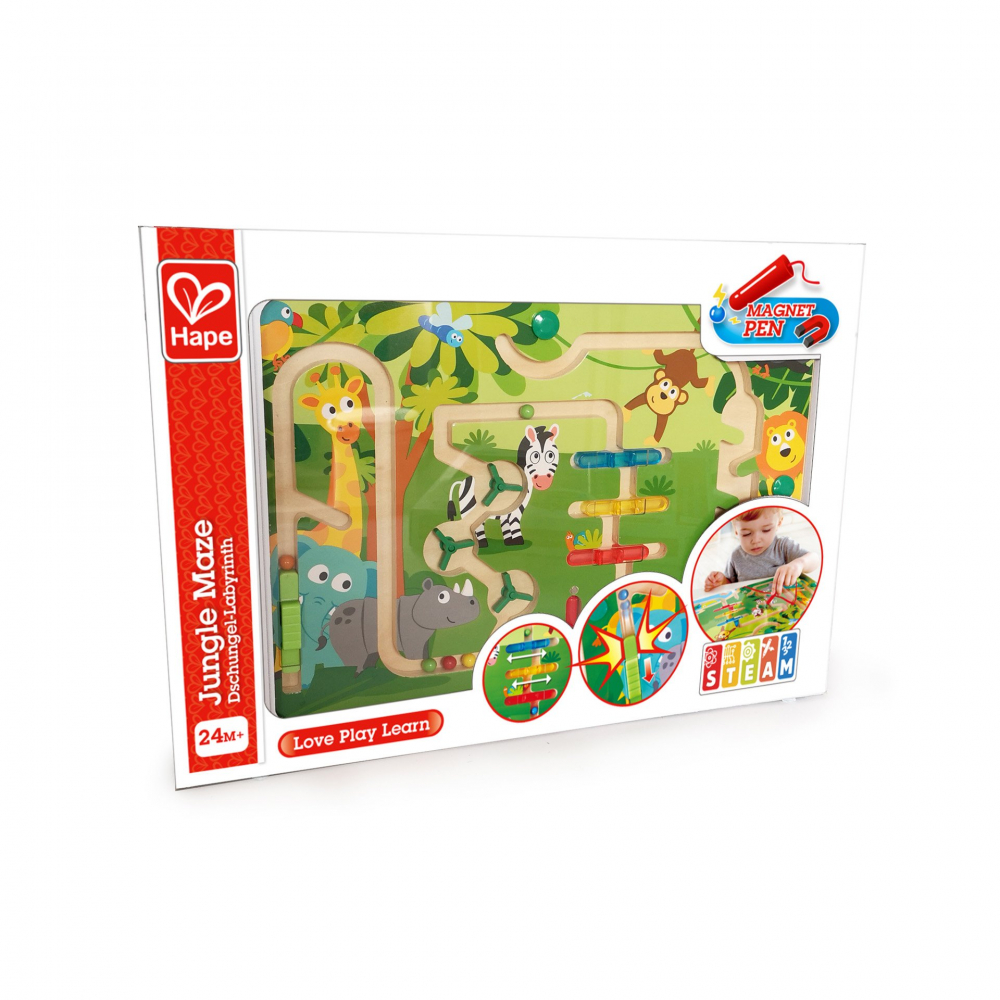 Jucarie din lemn - Labirint magnetic Jungla [7]