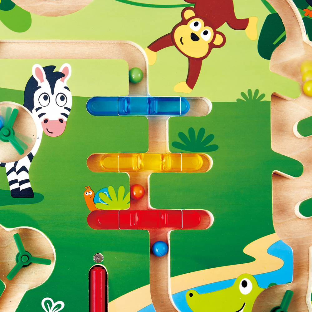 Jucarie din lemn - Labirint magnetic Jungla [3]