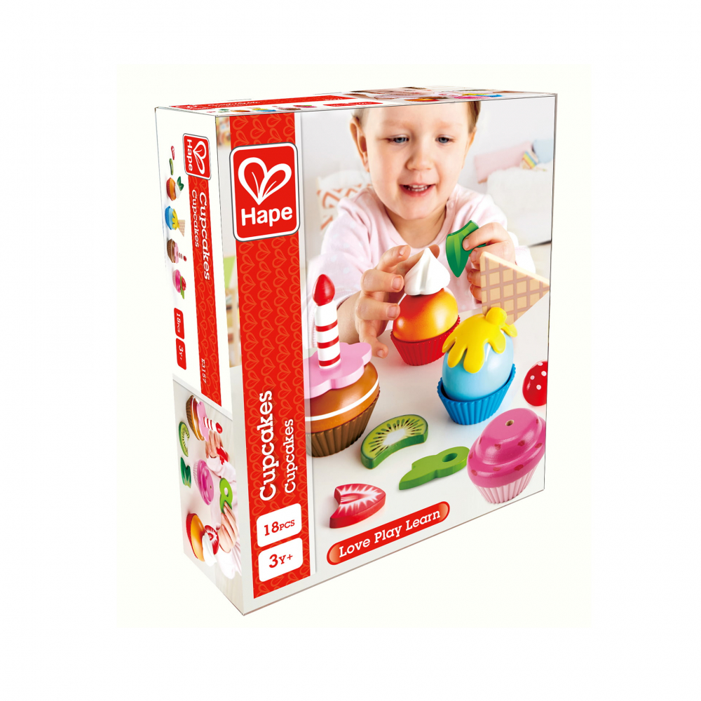 Jucarie din lemn - Prajituri cupcake (18 piese) [6]