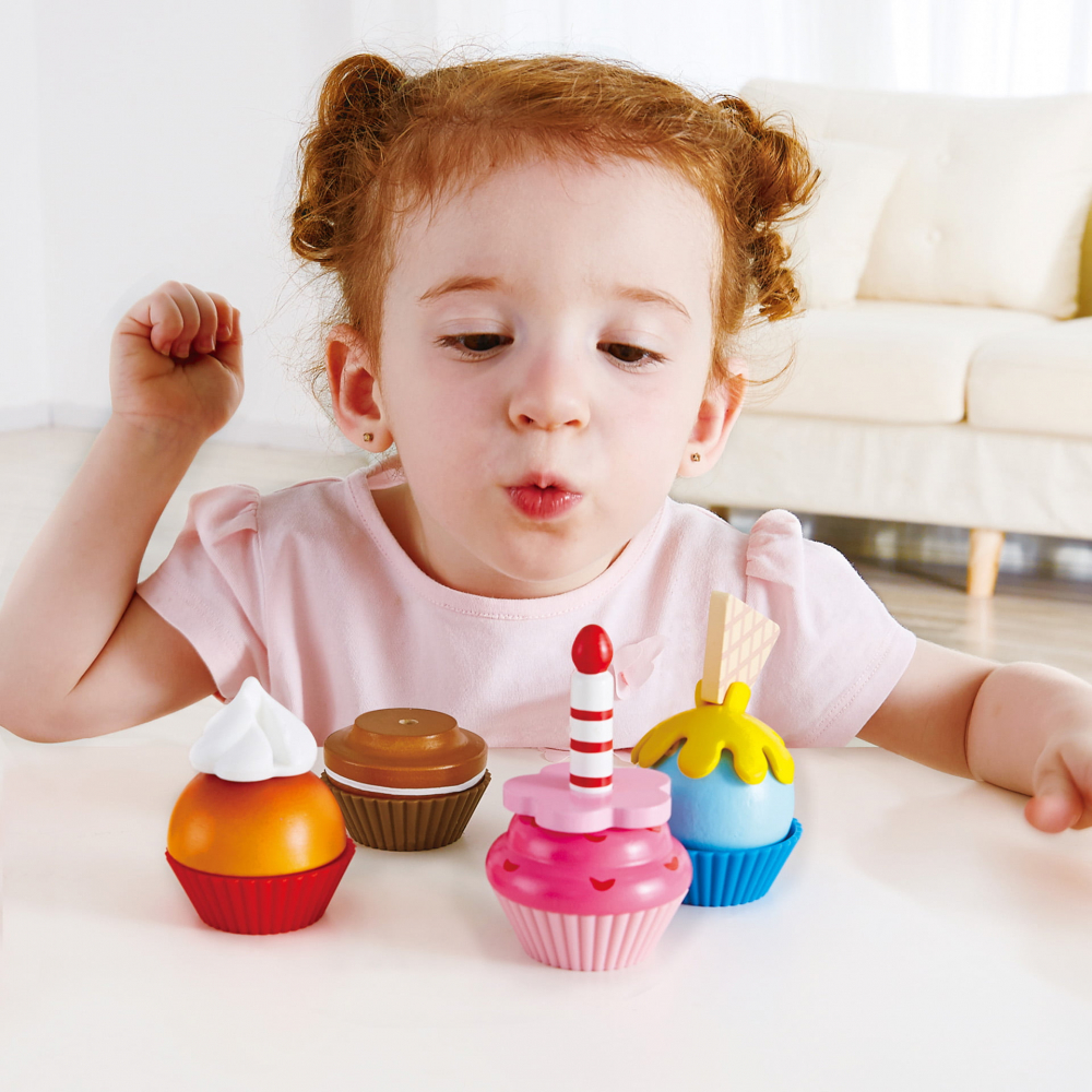 Jucarie din lemn - Prajituri cupcake (18 piese) [2]