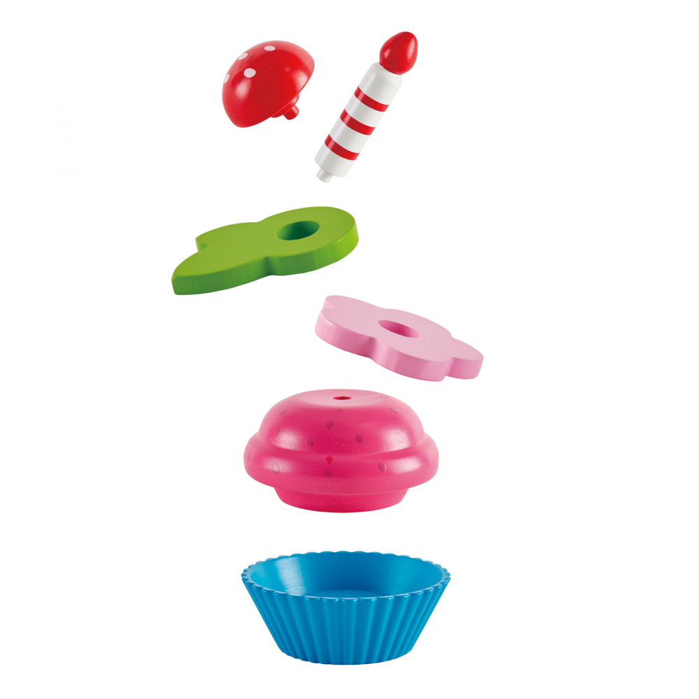 Jucarie din lemn - Prajituri cupcake (18 piese) [3]