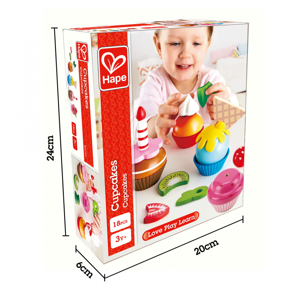 Jucarie din lemn - Prajituri cupcake (18 piese) [5]