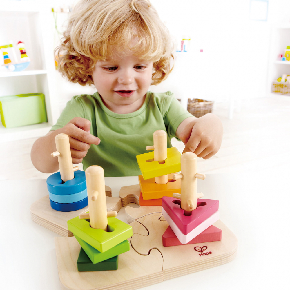 Jucarie din lemn - Puzzle creativ cu forme [2]
