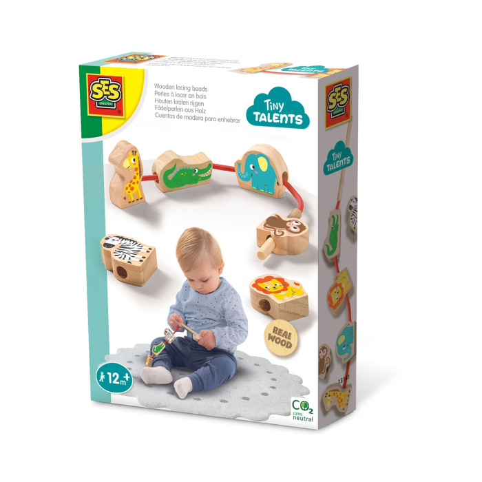 Jucarie din lemn - Set de insirat animale din lemn [1]