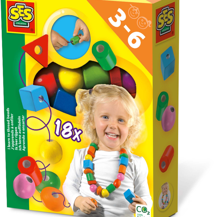 Jucarie din lemn - Set de insirat margele [1]