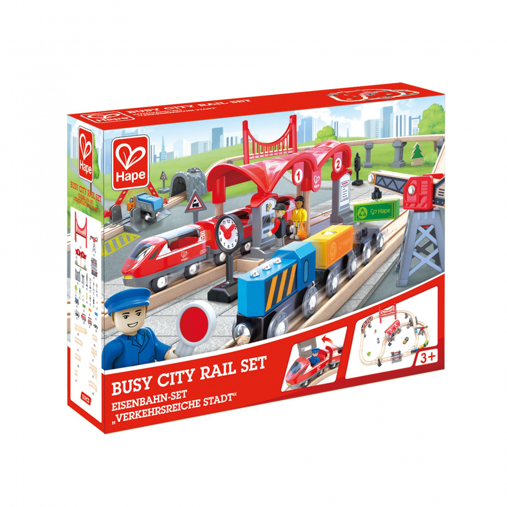 Jucarie din lemn - Set de trenuri urbane (51 piese) [2]