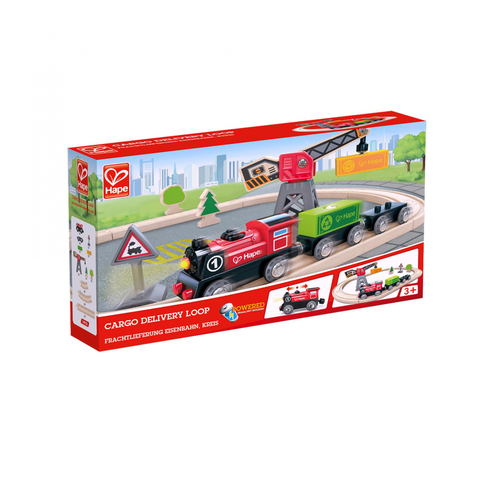 Jucarie din lemn - Set tren livrare marfa (19 piese) [2]