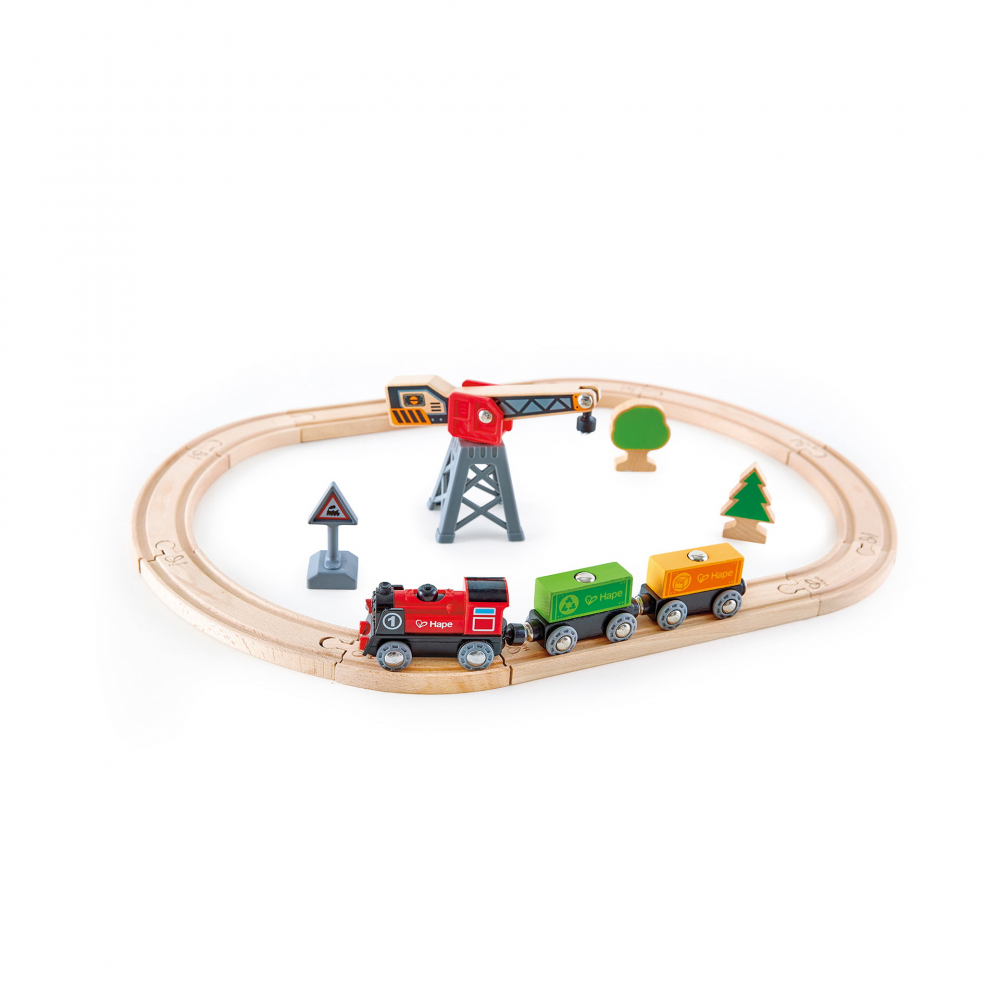 Jucarie din lemn - Set tren livrare marfa (19 piese) [3]
