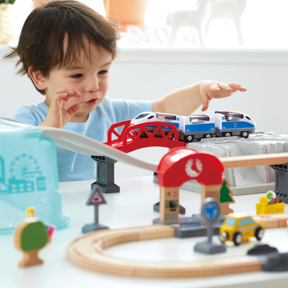 Jucarie din lemn - Set tren oras (48 piese) [2]