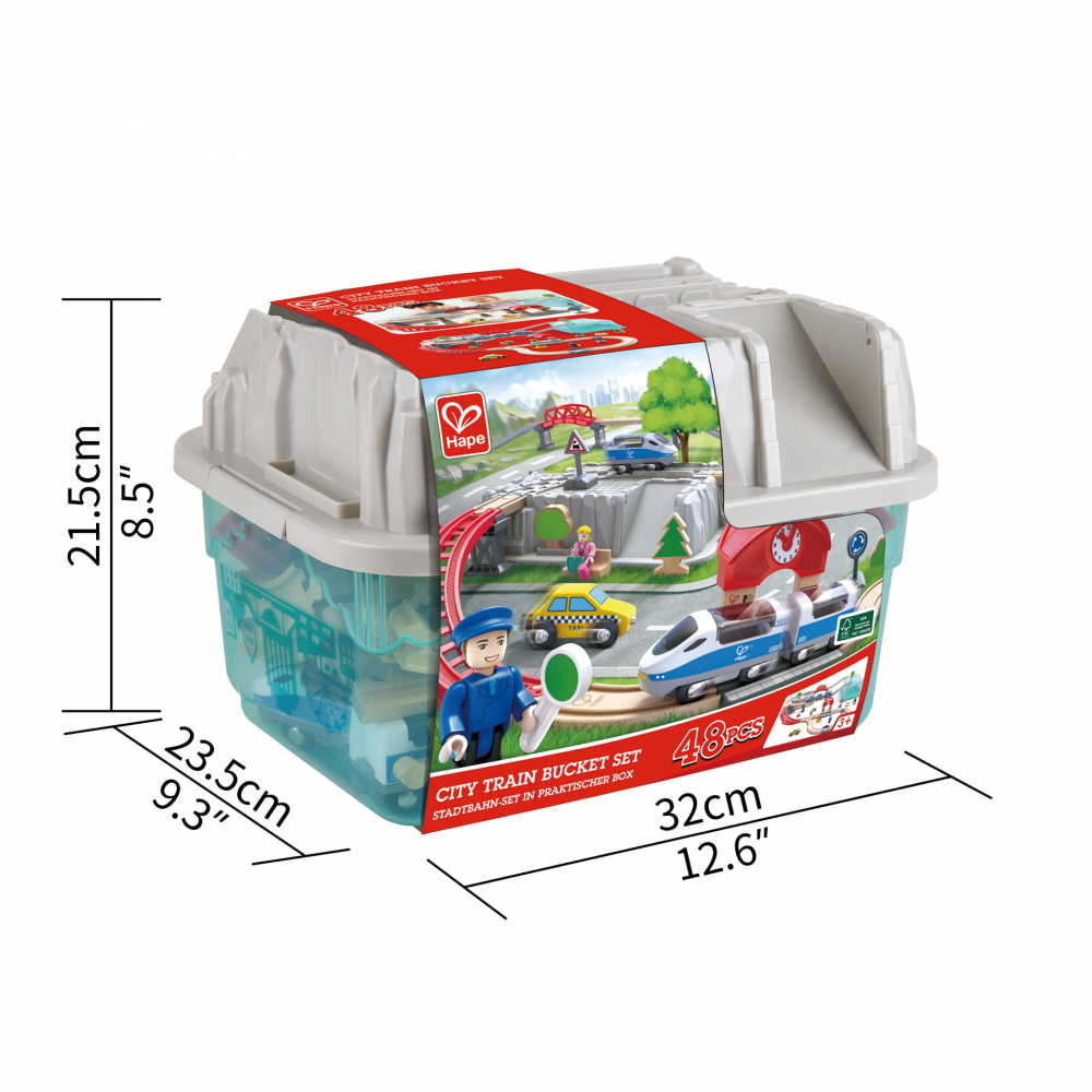 Jucarie din lemn - Set tren oras (48 piese) [6]