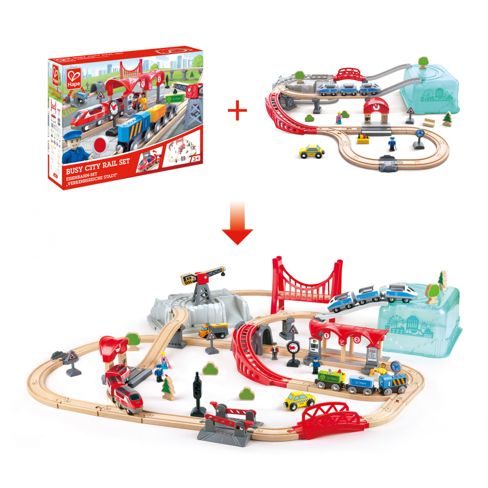 Jucarie din lemn - Set tren oras (48 piese) [5]