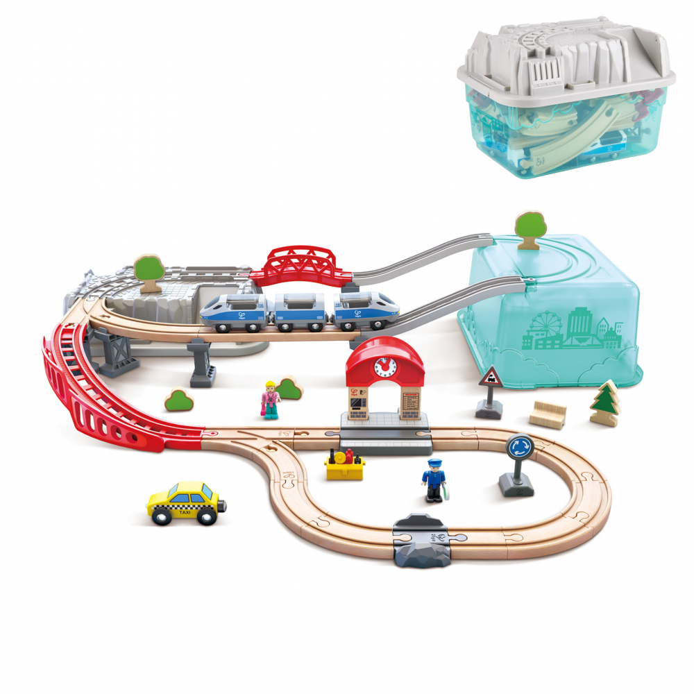 Jucarie din lemn - Set tren oras (48 piese) [4]