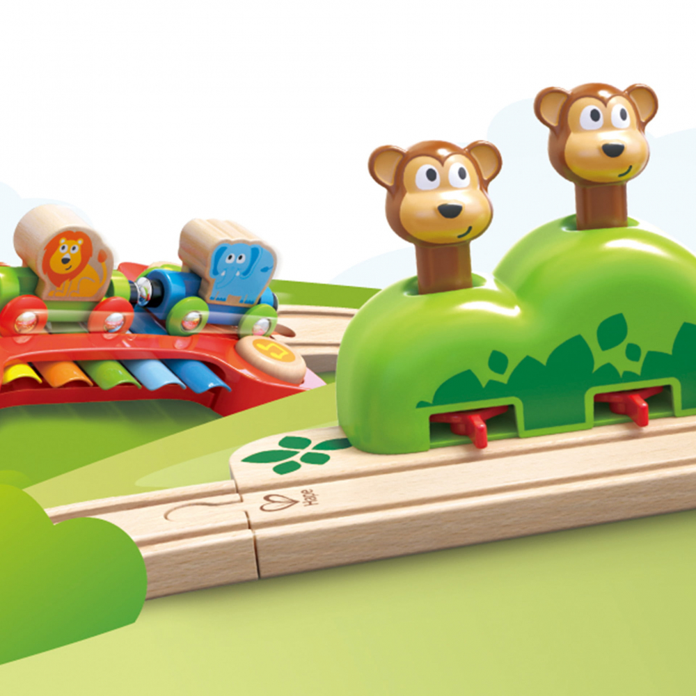 Jucarie din lemn - Sina de tren muzicala Jungla (19 piese) [3]