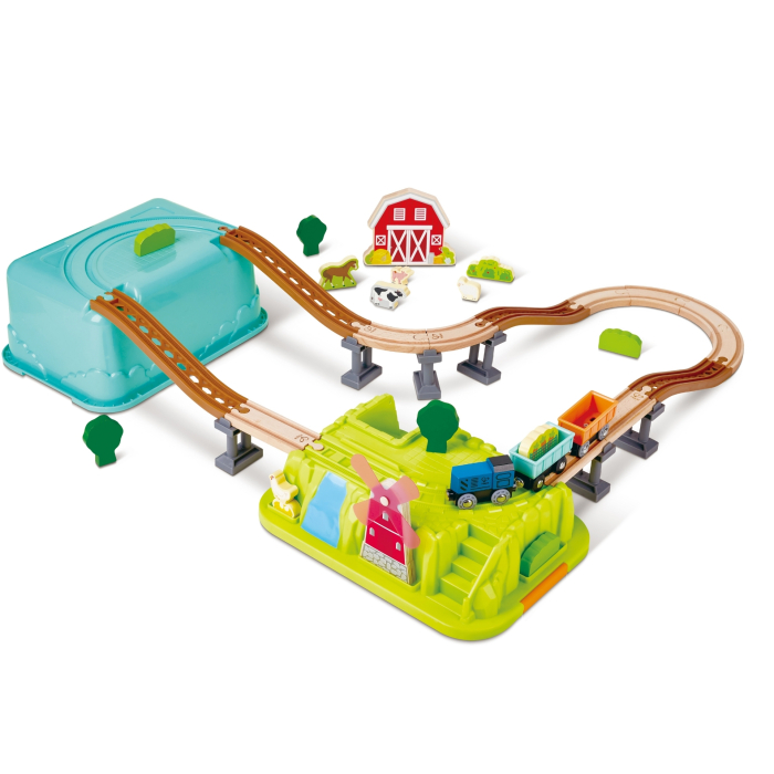 Jucarie din lemn - Trenul de la ferma (40 piese) [1]