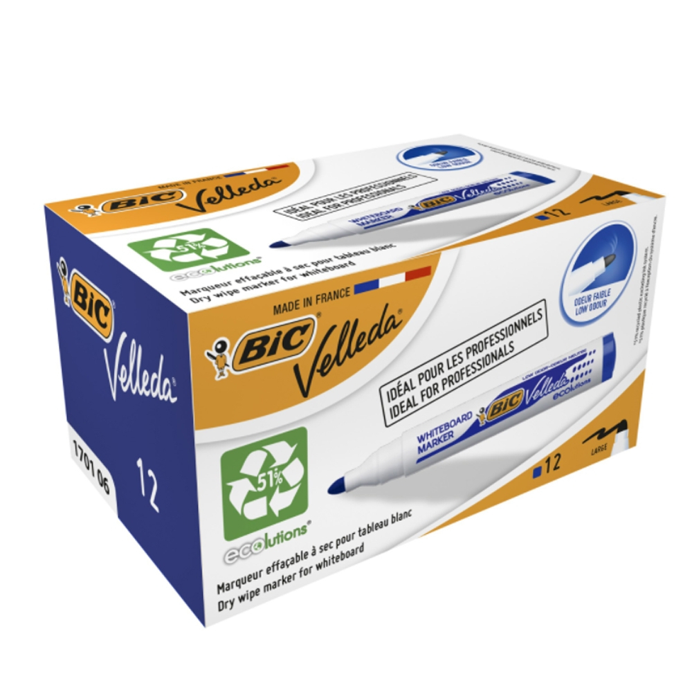Marker ECO Velleda 1701 albastru 12/cutie - BIC [2]