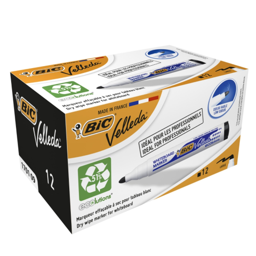 Marker ECO Velleda 1701 negru 12/cutie - BIC [3]