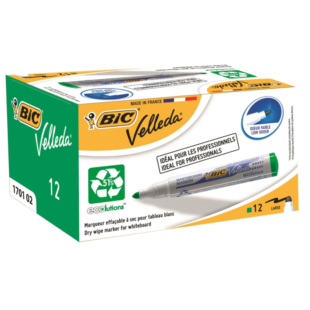 Marker ECO Velleda 1701 verde 12/cutie - BIC [3]