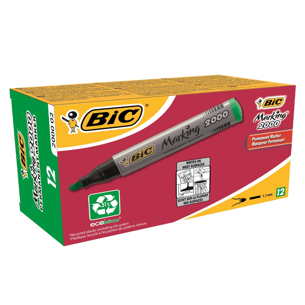 Marker permanent 2000 verde 12/cutie - BIC [3]