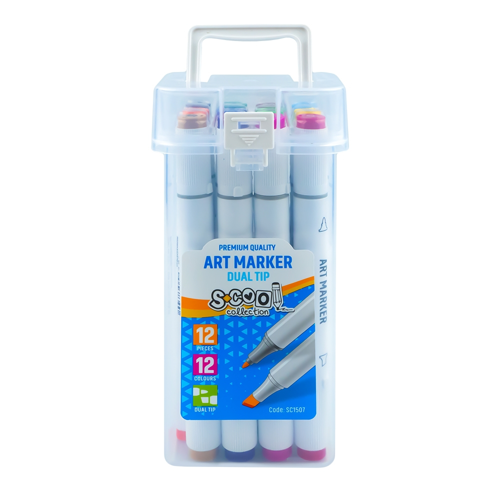 Markere cu 2 capete, 6mm-3mm, 12 cul/set - S-COOL [2]