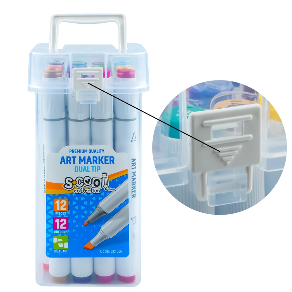 Markere cu 2 capete, 6mm-3mm, 12 cul/set - S-COOL [8]