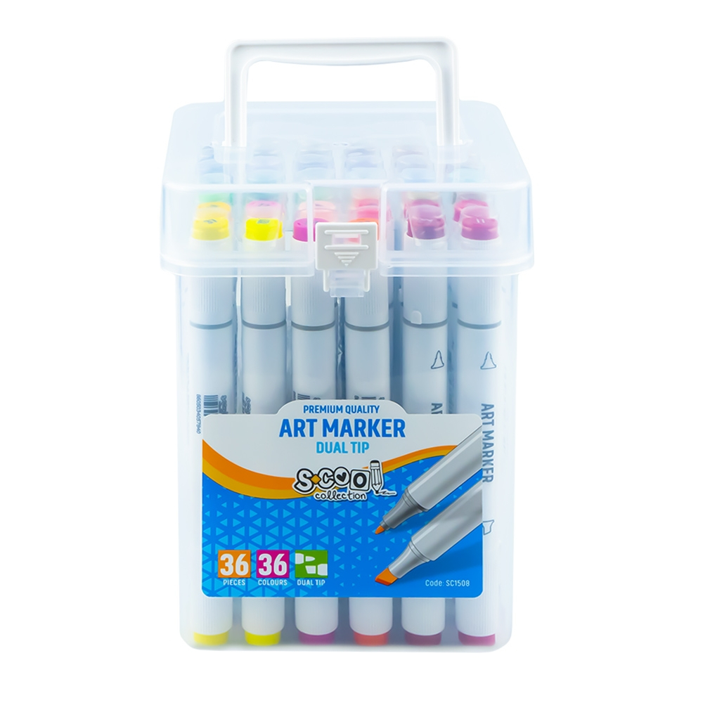 Markere cu 2 capete, 6mm-3mm, 36 cul/set - S-COOL [2]
