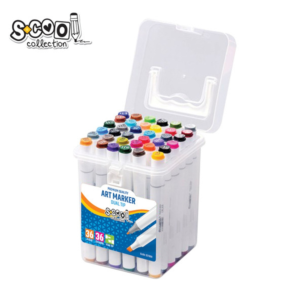 Markere cu 2 capete, 6mm-3mm, 36 cul/set - S-COOL [1]