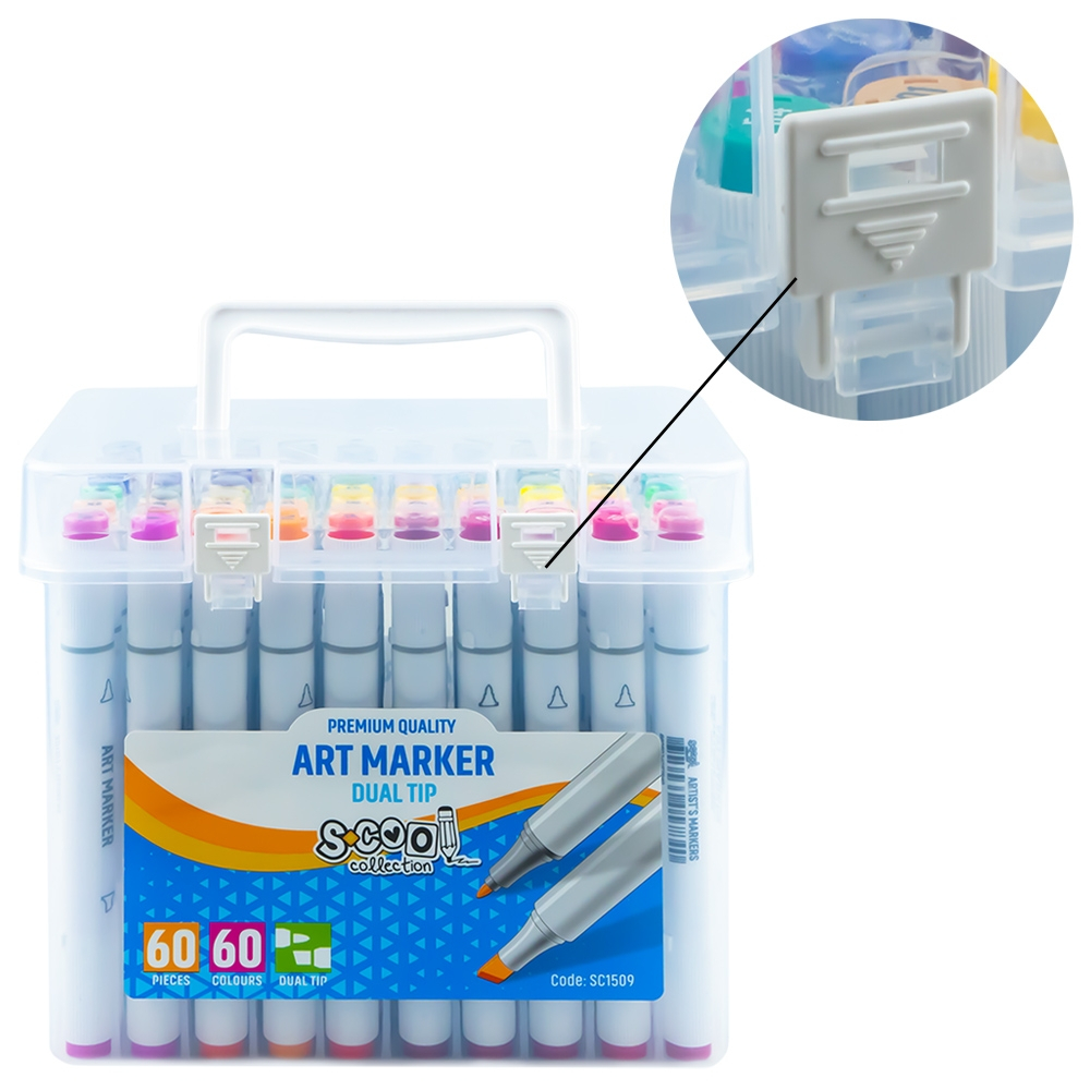 Markere cu 2 capete, 6mm-3mm, 60 cul/set - S-COOL [8]