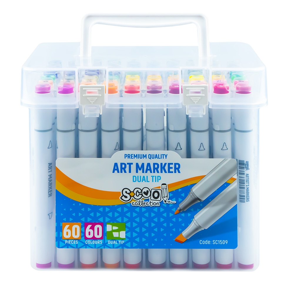 Markere cu 2 capete, 6mm-3mm, 60 cul/set - S-COOL [2]