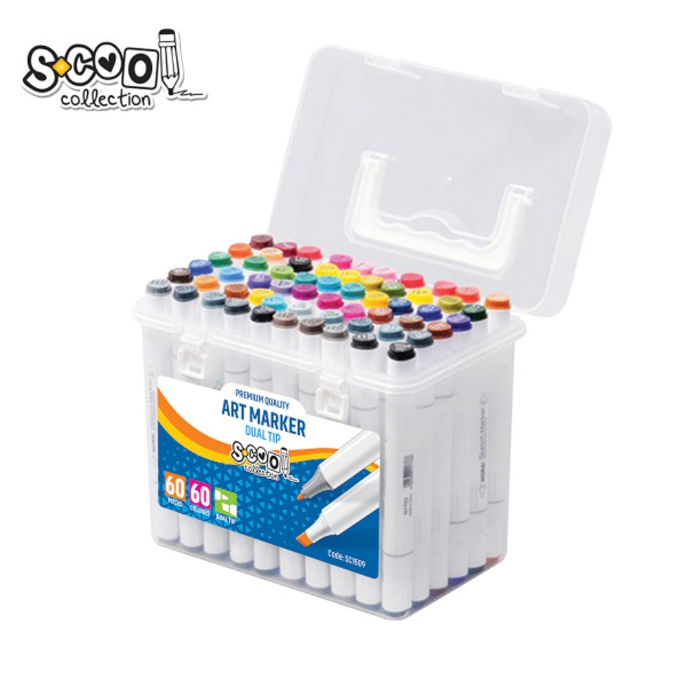 Markere cu 2 capete, 6mm-3mm, 60 cul/set - S-COOL [1]