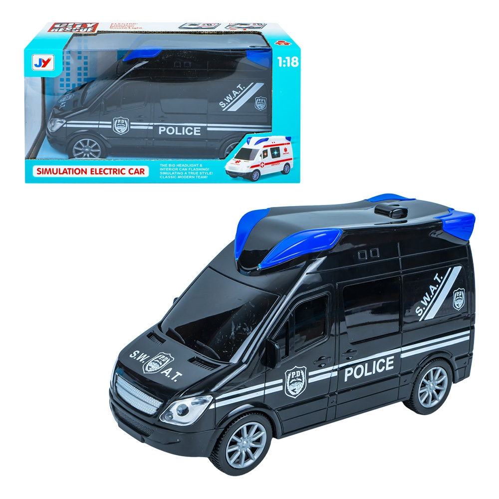 Masina politie, cu baterii, 21.5x9.5x12 cm [1]