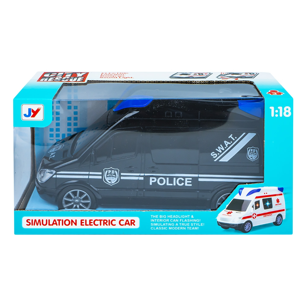 Masina politie, cu baterii, 21.5x9.5x12 cm [3]