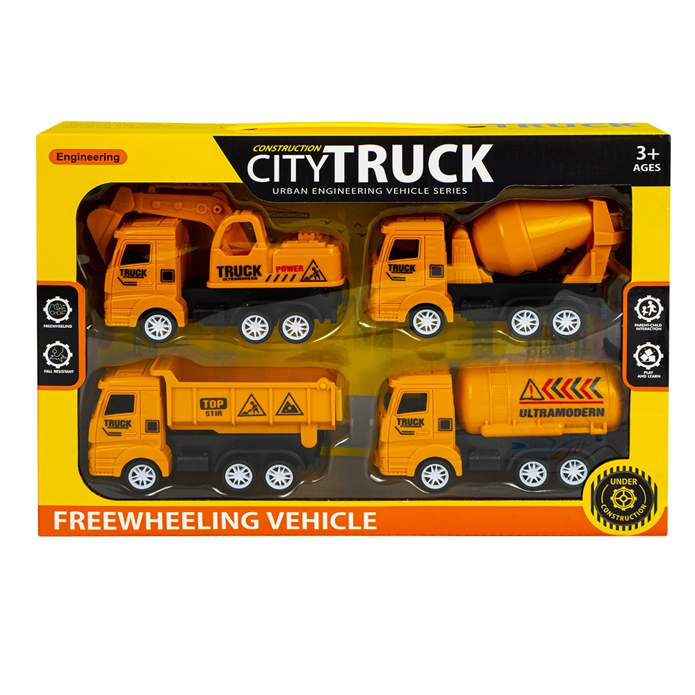 Masini constructie, cu frictiune, 4 buc/set [1]