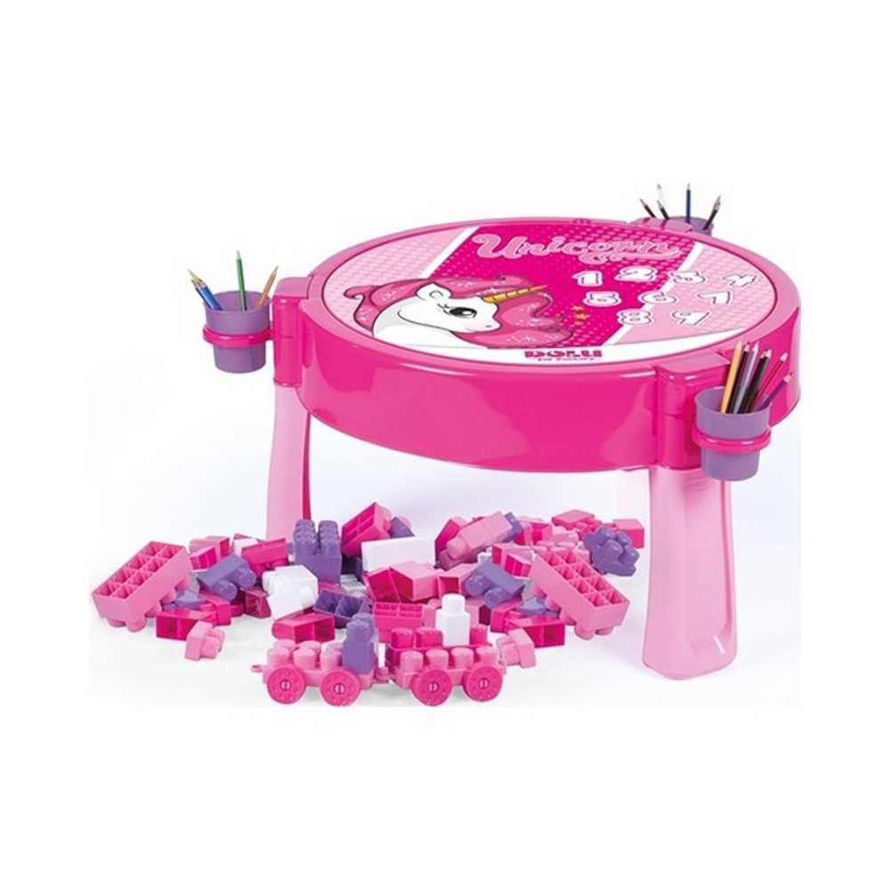 Masuta activitati, Roz - Unicorn + 100 cuburi, JUMBO - DOLU [2]