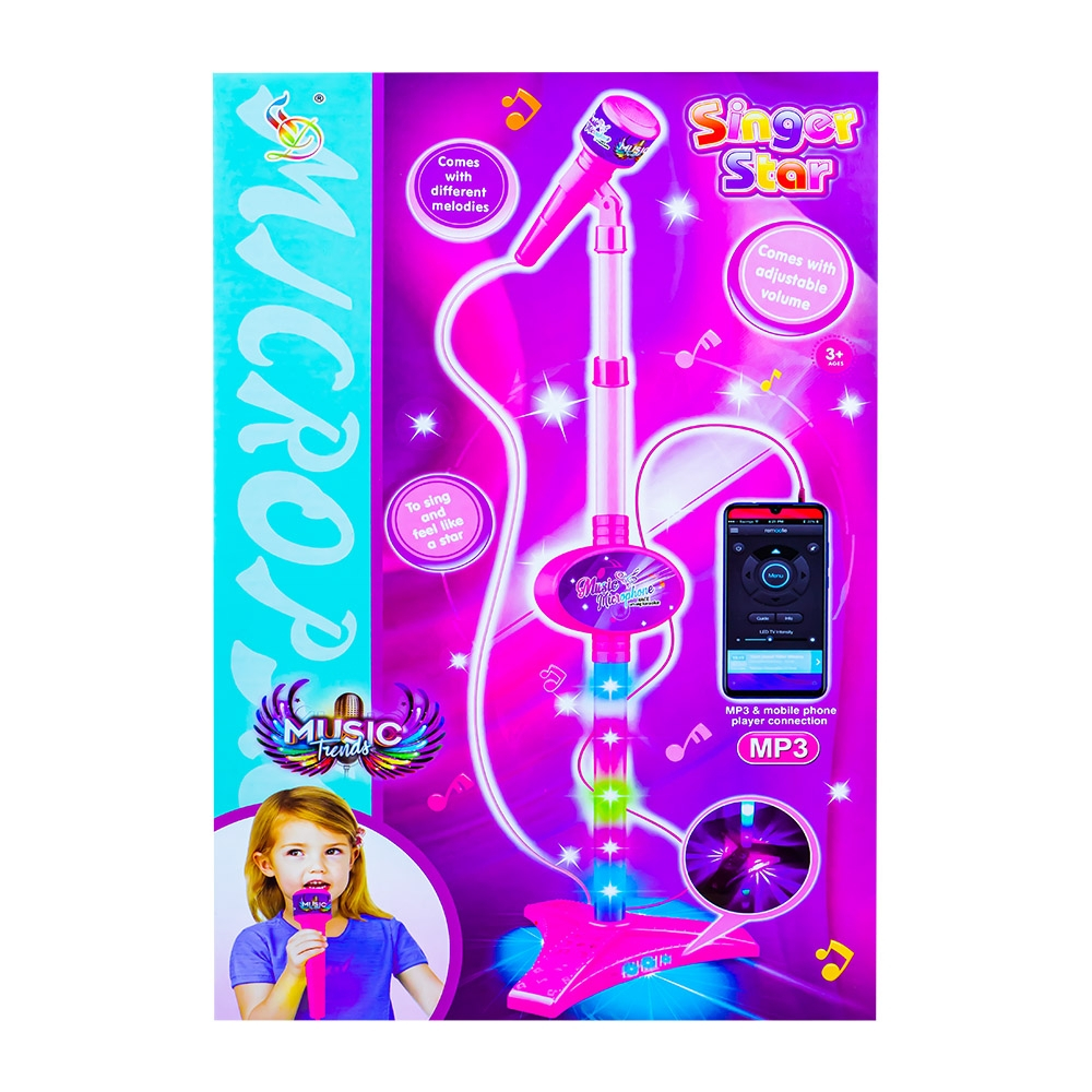 Microfon cu baterii si suport, pentru fete [1]